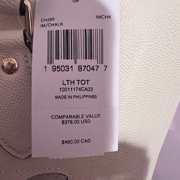 Coach Large Tote in Chalk - Picture 9 of 9